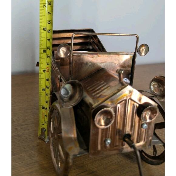 Vintage Copper Tin Metal Car Retro Music Box Sankyo Hong Kong "King Of The Road" - Picture 9 of 12